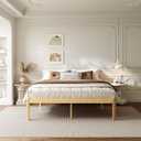 ZIYOO 18 Inch King Size Bamboo Platform Bed Frame, Modern Minimalist Design, Heavy Duty Support, Easy Assembly, No Box Spring Needed, Natural Finish