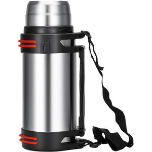 Large Thermosflask- 101oz Stainless Steel Insulated Bottle for Travel with BPA Free Cup - 3L Oversized Vacuum Insulated Thermoses with Handle and Strap for Hot & Cold Drinks