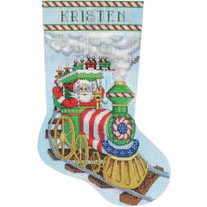 Santa's Train Counted Cross Stitch Stocking Kit