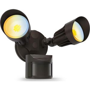 JJC 3CCT Selectable LED Security Flood Light Outdoor Motion Sensor, 3000LM 27.5W (120W Equiv.) 3000K/4000K/5000K Adjustable Color Changing, IP65 Waterproof Brown