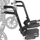 Universal Wheelchair Footrest Replacement - Adjustable Composite Footboard & Heel Loop, Foldable Comfort Support, Affordable, Black, Lightweight, Easy Installation