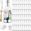 Gerrii 100 Pcs Silver Champagne Bottle Container Set, Mini Champagne Candy Bottles Plastic DIY Favor Candy Jars with Tags Party Favor Containers for Baby Shower Bridal Wedding Birthday Party