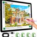 KOBAIBAN A4 Light Box for Tracing, Light Board with Side Physical Buttons, Magnetic Light Pad for Diamond Painting, Stenciling, Weeding Vinyl, USB LED Lighting Board (Black, 35.2 x 25.4 CM)