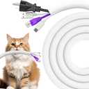 UOMTFAI Dog and Cat Cord Protector 10ft - 1/2inch, Flexible Cable Sleeve for Easy Cord Management, Protects Cables from Pets Chewing, Ideal for USB, Power, Audio and Video Cords - White