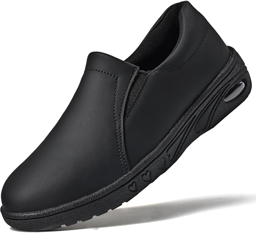 Women's Nurse Shoes Slip On Healthcare Work Shoes Resistant Lightweight Design for All Day Comfort Nursing Footwear (5, 2-black)