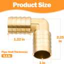 Yoebor Brass Hose Barb Fitting, 90 Degree Elbow, 1" Barbed x 1" Barbed (Pack of 2)