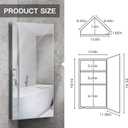 24-inch Corner Medicine Cabinet with Mirror - Wall-Mounted Bathroom Storage Cabinet, 304 Stainless Steel, 3 Shelves, Space-Saving Design, 13 Inches X 8 Inches X 24 Inches