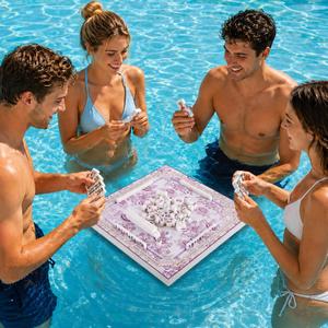 3 x MinFyberd 19x19 Inches Mahjong Floating Game Table for Pool Adults Pool Games Tray for Mahjong Card Games Dominoes Poker Floater Tables for Indoor Outdoor Swimming Pool Hot Tub Lake(Pink)