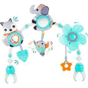 Lynncare Adjustable Arch Bassinet Toys for Infant & Toddlers, Stroller Arch, Baby Crib Toys with Fascinating Hanging for Stimulating Babys Senses and Developing Motor Skills