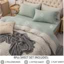 PURE ERA Jersey Knit 4pc Bed Sheet Set 100% T-Shirt Cotton Super Soft Comfy Breathable Fits Mattress Up to 20" Extra Deep Pocket (Solid Sage Green, King)