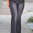 Women's Flare High Waisted Bell Bottom Wide Leg Jeans Stretch Classic Denim Pants, Large