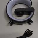 VDZZ Mini Wireless Speaker with Bluetooth Lamp, Atmosphere Lamp, Wireless Charging, Alarm Clock,Smart LED Table Lamp, Night Light, Birthday Gifts for Girls Boys Party Aged 412 (Black)