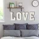 ABELOTS Large Wood Letter Distressed White Wash Alphabet Wall Dcor Monogram Letter Alphabet Letters Free Standing Letters Wall Letters (A)
