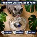 Glass Cat Water Fountain 88oz/2.6L, Cat & Dog Water Fountain for Drinking, Ultra-Quiet Glass Water Fountain for Cats Indoor, Pet Water Fountain for Multi-Cat Homes, Automatic Water Dispenser for Cats