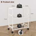 Kitchen Rolling Cart, 3-Tier Microwave Stand with Lockable Wheels, One-Piece Shelf, Kitchen Utility Storage Cart for Coffee Bar,Apartment, Dorm, Laundry Room, Office, 23.6" x 15.7" x 27.6", White