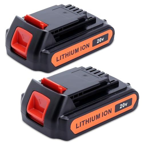 2Pack LBXR20 20V Battery 4.0 ah Compatible with Black and Decker 20V Lithium Battery LBXR2020 LBX20 LBXR2520 LBXR20-OPE2, Compatible with Black & Decker 20 Volt Max Cordless Drill Power Tools