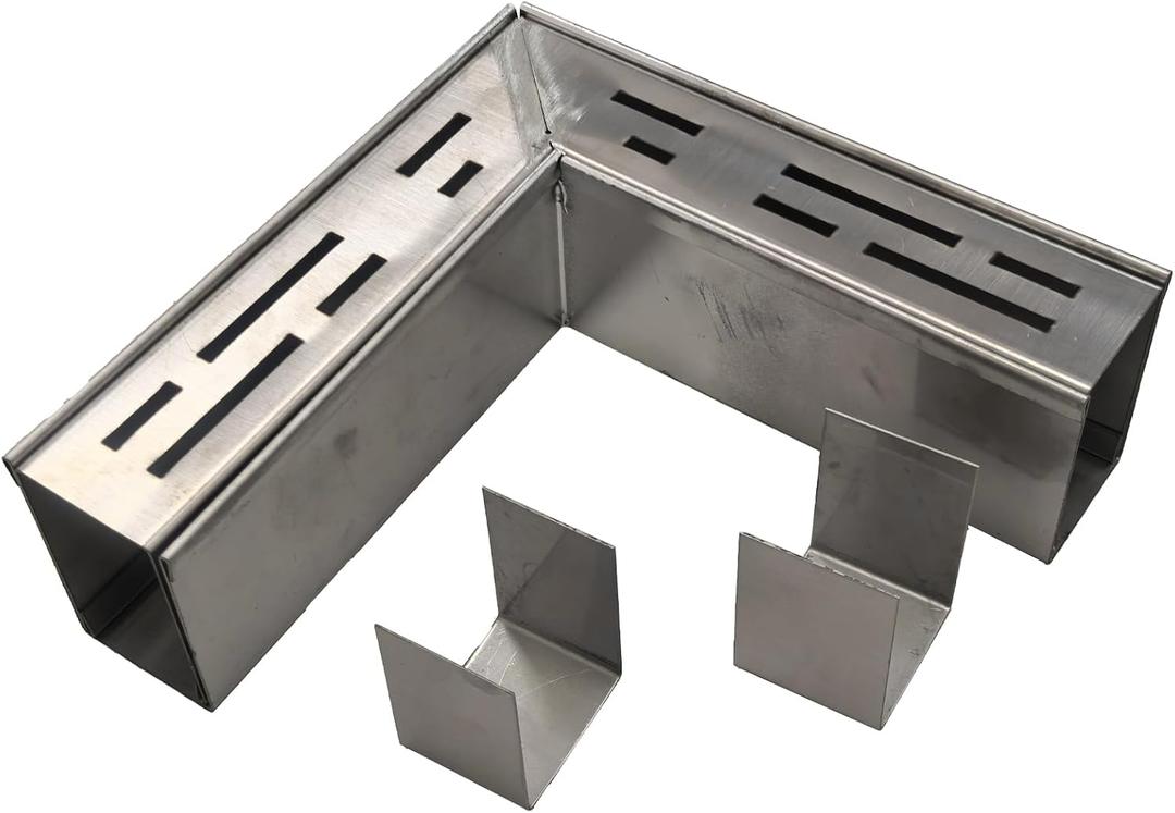 Pool Deck Drain Channel 90 Degree Angle with 2 Connectors for 2" Wide SXSJMY Pool Drains/Mini Water Drainage Channel/Non Deep Patio Drain