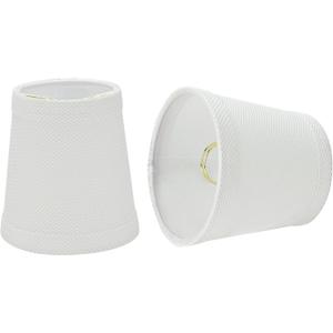 Aspen Creative 32718-2A, Empire Clip-On Chandelier Lamp Shade, White, 3" Top x 4" Bottom x 4" Slant Height, Set of 2
