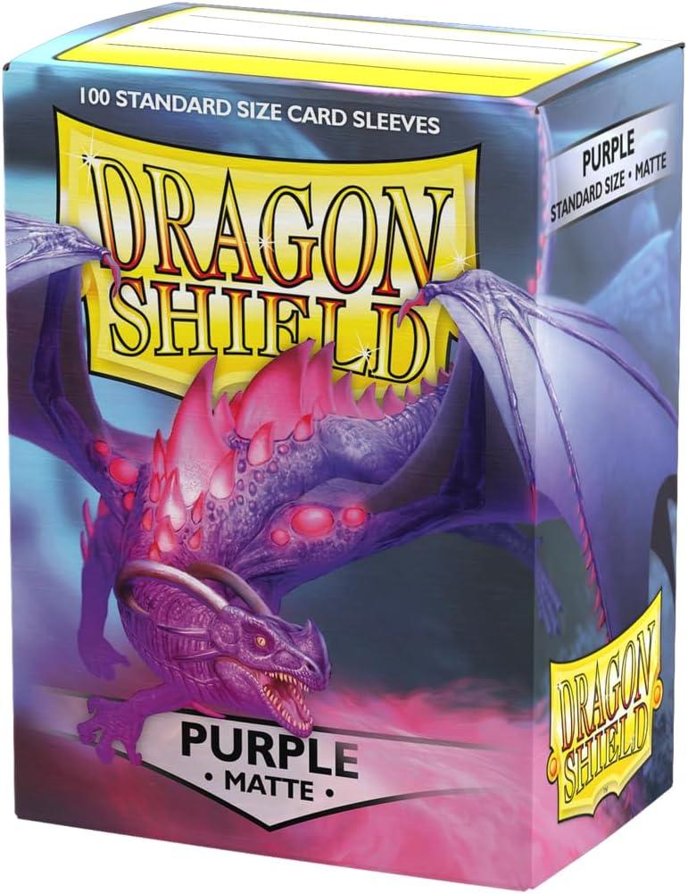 3 x Dragon Shield | Standard Size Card Matte Sleeves | 100 CT - Smooth & Tough Premium TCG Sleeves | Compatible with Pokemon, Flesh & Blood, One Piece & Magic The Gathering | Purple