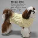 kyeese Dog Sweaters for Small Dogs with Golden Thread Turtleneck Dog Cable Knit (Beige)