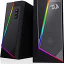 Redragon GS520 RGB Desktop Speakers, 2.0 Channel PC Computer Stereo Speaker with 6 Colorful LED Modes, Enhanced Sound and Easy-Access Volume Control, USB Powered w/ 3.5mm Cable (Black)