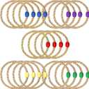 20 Pack Multicolor Rope Ring Toss Game Replacement Parts for Adults and Kids, Outdoor Toss Rings for Agility Practice and Speed and Yard and Lawn Game for Party(5 Colors-Blue Purple Red Yellow Green)
