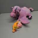 Muiteiur 7 Piece Dragon Stuffed Animals, 21.6 inch Soft Plush Pink Dragon with 4 Baby Toys and 2 Eggs, Gift for Kids Boys Girls