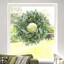 Eucalyptus Wreaths for Front Door Winter 22Inch Spring Eucalyptus Wreath Green Greenery All Seasons Artificial Wreaths for Outdoor Outside Indoor Window Porch Home Farmhouse Hanging Decorations