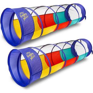 Kiddey Play Tunnel for Kids - Pop Up Tunnel Toys for Toddlers, Kids Multicolored Tunnel for Indoor/Outdoor Fun, Crawl & Play, Obstacle Course Great Gifts for Toddlers - Balls Not Included (2 Pk)