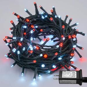 2 Pack 
YEGUO 66ft 200 LED Christmas Lights Outdoor Waterproof, 8 Modes Purple String Lights Plug in, Green Wire Twinkle Tree Lights Indoor with Timer Memory