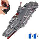 RC Boats for Kids 8-12, 16-inch Warship Battleship Aircraft Carrier with 2 Rechargeable Batteries, 15mph High Speed Remote Control Military Ship for Pool & Lake, Exhibits Model Gift for Boys