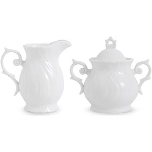 Agyiuns Sugar and Creamer Set Ceramic, Creamer Pitcher and Sugar Bowl with Lid, Creamer Pitcher with Handle,Sugar Cube Dish Coffee or Tea, White (white)