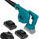Cordless Leaf Blower with 2 Batteries and Charger,2-in-1 Lightweight Electric Mini Small Handheld Battery Powered Sweeper/Vacuum for Lawn Care,Patio,Blowing Leaves and Snow
