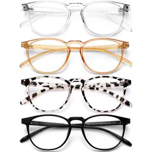 Blue Light Blocking Glasses for Women/Men - 4-Pack Computer Reading/Gaming/TV/Phone Glasses, Anti-Glare