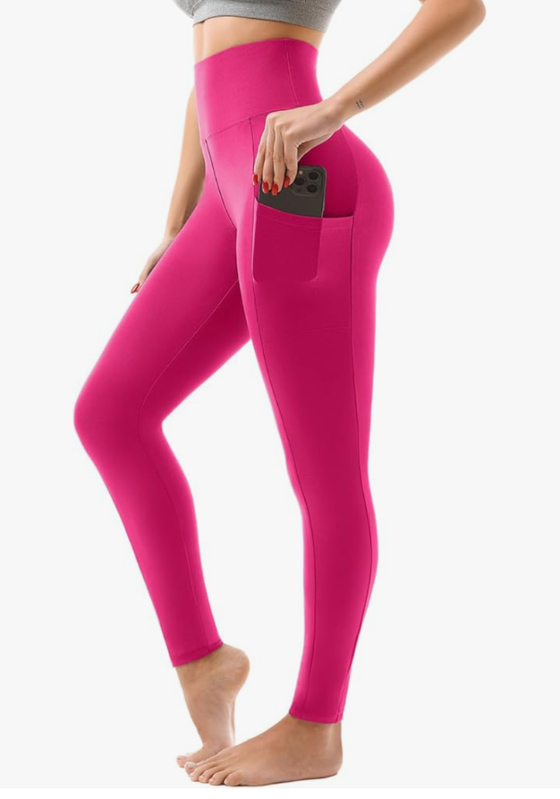SINOPHANT High Waisted Leggings with Pockets Women, Full Length Capri Buttery Soft Stretchy Yoga Pants - Small/Medium