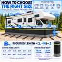RV Skirting for Winter, Travel Trailers & 5th Wheels, 3-Way Secure, 2.6FTx59FT Winter RV Protection, Windproof Insulation, 800GSM Felt Barrier, Weight Loops for Sandbags, Combination Cable Lock