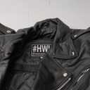HWK Brando Leather Motorcycle Jacket for Men, Genuine Black Leather Jacket with Removable CE Armor for Motorbike Riding (XX-Large)