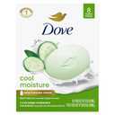 Dove Beauty Bar Soap Cool Moisture Cucumber & Green Tea Scent, 8 Bars for Refreshed Skin, Leaves Skin Refreshed 3.75 oz, Pack of 8 