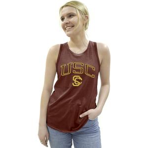Blue 84 Women's Tri-Blend Tank Top Vintage Arch Over Team Color (Large)