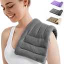 Microwave Heating Pad for Pain Relief, 8 x 18 Microwavable Moist Heat Pads for Neck, Shoulder, Back, Knee, Period Cramps, Rice Heat Pack Hot & Cold Compress Reusable & Portable, Grey