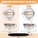 2 Pack 40 oz Tumbler Detachable Flip Straw Lid Replacement Fit for Stanley Quencher ProTour,Leak Proof Lid Compatible with Stanley Cup,No Spill Flip Top Tumbler Cover for Stanley Cup Accessories