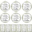 12 Sets Friends Christmas Ornaments Friendship Gifts for Women Friendsgiving Friendsmas Party Favors Round Ceramic Hanging Decorations with Cards Sisterhood Women Tribe Thank You Gifts