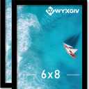 6x8 Picture Frame Set of 2, Lightweight yet Durable Black Frame with High-clarity Plastic Display 6 x 8 Inch Photo Horizontally/Vertically (2 Packs|Black|6"x8")