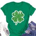 tiorhooe St Patricks Day Shirts for Women Funny Irish Shamrock Tshirts Lucky Clover St Paddy's Gifts Tee Tops