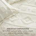 Bedsure Boho Tufted White Comforter Set Queen Size, GentleSoft 3 Pieces Boho Farmhouse-Style Decor Bedding, Exquisite Bedding for All Seasons, 1 Bed Comforter, 2 Pillow Shams, 90x90 Inches