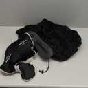 Travel Pillow and Blanket Set Neck Pillows Travel Essentials with Sleep Mask for Airplane Car Memory Foam Black