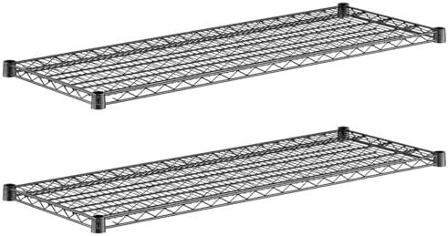 2-Pack Black 18" x 48" Additional Wire Shelf for Shelving Units, Replacement Shelves for Wire Rack