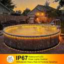 2 Pack Battery Powered String Lights Waterproof with Remote Total 66ft 200LED Timer 8 Modes Battery Operated Outdoor Lights for Christmas Decor Trampoline Camping Tents, Warm White