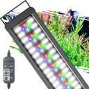 Pawfly 12W 24/7 Aquarium LED Light for 12" to 18" Tanks Extendable Fish Tank Light with Full Spectrum White Blue Red Green Lights with D/N Mode Single Color Effects Timer and Adjustable Brightness