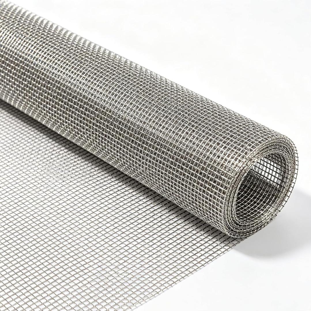 30 Mesh 304 Stainless Steel Wire Mesh Roll, 0.15mm Wire Diameter, 11.8"x39.4" Rust Proof Flexible Metal Screen, Easy to Cut for Vent Covers, Window Screens, Filters, Garden DIY Projects